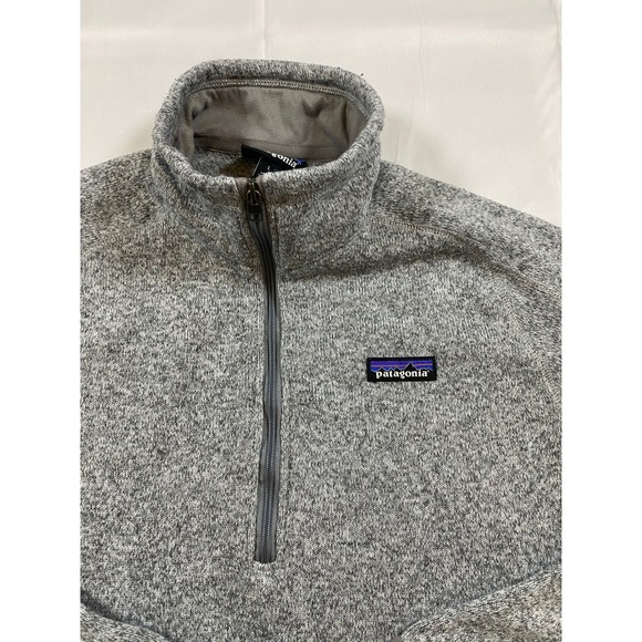 Patagonia Tops - Patagonia Gray Marled Fleece Quarter Zip Pullover Size Large Worn Wear